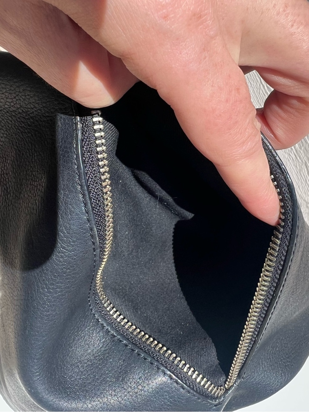 Zadig & Voltaire Black Leather Chain Crossbody with Silver Wing Emblem - Picture 5 of 15